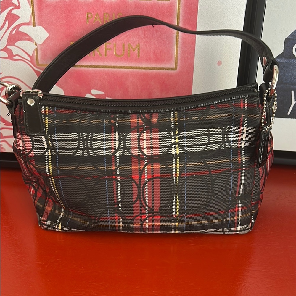 Coach Poppy Plaid small handbag
